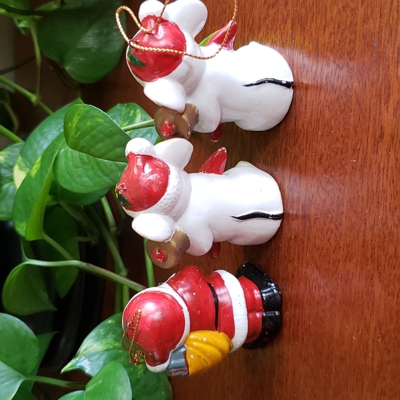 Vintage set Lot of 7 Ornaments Santa Toy soldier mouse snowman - Picture 4 of 16